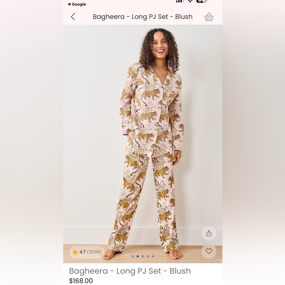 #Printfresh Bagheera long PJ set blush